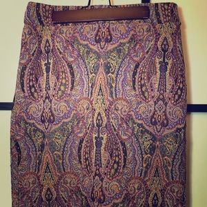 Ann Taylor Paisley Print Skirt